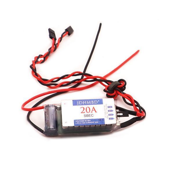Модуль зниження напруги JDHMBD 20A High Current BEC SBEC UBEC для зовнішнього живлення вхідної напруги 6-50 В, підтримка 12S для RC-повітряних суден та вертольотів (7.4-12V) GD-10362-1 фото