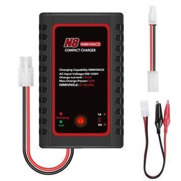 Зарядний пристрій HTRC N8 Battery Charger 20W 2A AC компактний зарядний пристрій для акумулятора 2S-8S Nimh/Nicd 5e98126f22 фото