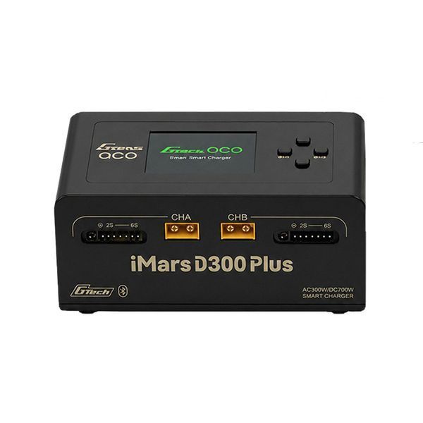 Gens ACE IMARS D300 Plus AC300W DC700W Балансувальний зарядний пристрій Dual-Channel для LiPo / Li-ion / LiHv / LiFe 1-6S / NiMH 1-16S батарей GD-13880-2 фото