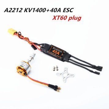 A2212 1000KV/1400KV/2200KV Бесколлекторный двигатель + 40A ESC + SG90 9g Сервопривод + 8060/6035 Винт RC Power Combo System для фиксированного крыла самолета RC 043c3adba8 фото