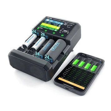 Зарядное устройство и анализатор цилиндрических батарей SKYRC MC5000 с дисплеем 2,8 дюйма PD65W с встроенным Bluetooth и управлением через приложение для аккумуляторов Li-ion, LiFe, NiMH, NiCd, NiZn, RAM, Na-ion. Поддержка зарядки батарей AA/AAA до 18650/ 7264ae919c фото
