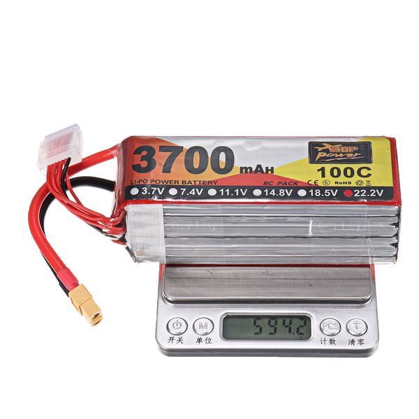 ZOP Power 22.2V 3700mAh 100C 6S Lipo акумулятор XT60 Plug для FPV RC Drone GD-15048 фото