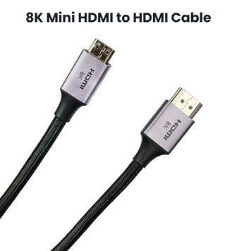 Кабель Mini HDMI &ndash; HDMI 2.1 2м (8K@60Hz / 4K@144Hz / 48 Гбіт/с / HDR10+ / eARC) BV-001959 фото