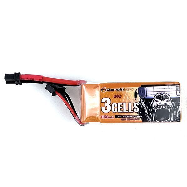 1PCS/3PCS DarwinFPV 3S 11.4V 1150mAh 60C LiPo акумулятор XT30 роз'єм для FoldApe4 RC FPV гоночного дрона GD-15285-1 фото