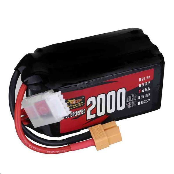 Аккумулятор ZOP Power 14.8V 2000mAh 120C 4S LiPo с разъемом XT60 для дронов RC GD-15264 фото