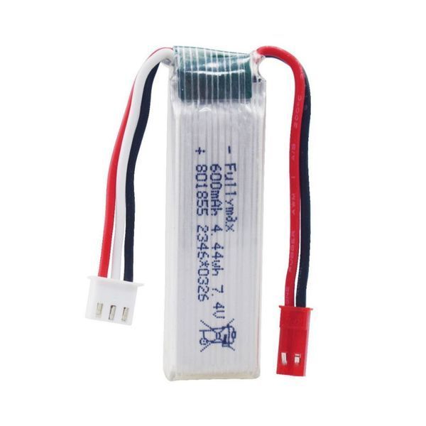 Батарея литий-полимерная 7.4V 600mAh 2S 25C с разъемом JST для радиоуправляемых самолетов Wltoys XK A280 A160 A300 GD-10766-2 фото