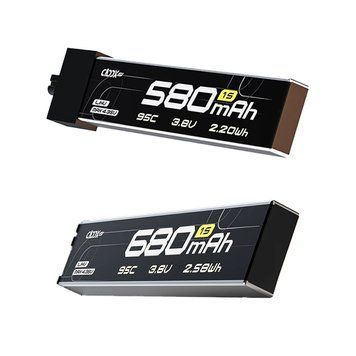 CADDXFPV Curve 3.8V 95C 580mAh 680mAh 1S LiHV Battery A30 BT2.0 Connectили Fили CURVE MICRO 16 Micro RC FPV Drone GD-11228-2 фото