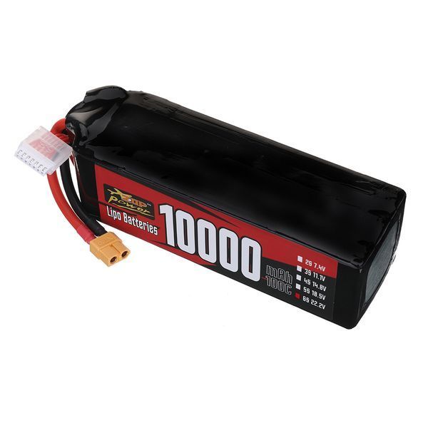 LiPo аккумулятор ZOP Power 22.2V 10000mAh 100C 6S с разъемом XT60 для RC дронов GD-10989-1 фото