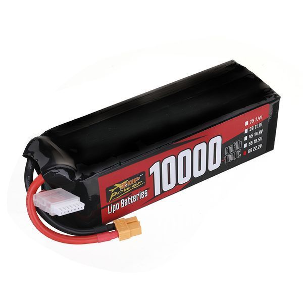 LiPo аккумулятор ZOP Power 22.2V 10000mAh 100C 6S с разъемом XT60 для RC дронов GD-10989-1 фото