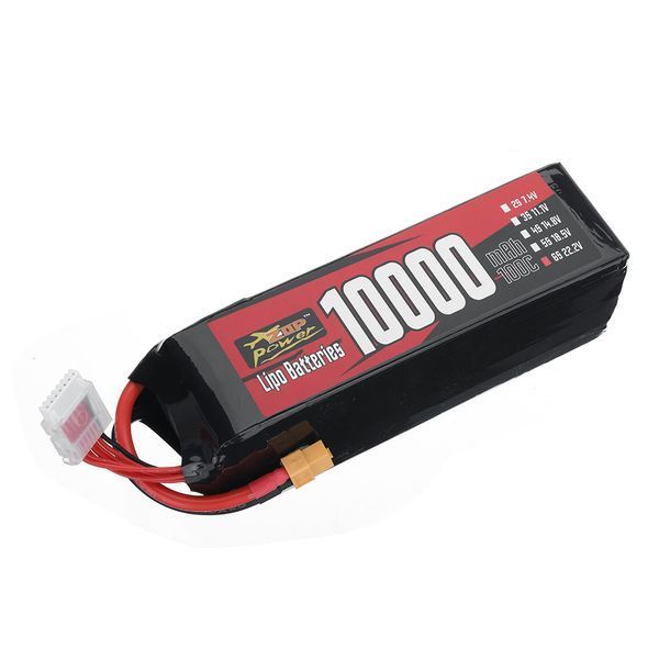 LiPo аккумулятор ZOP Power 22.2V 10000mAh 100C 6S с разъемом XT60 для RC дронов GD-10989-1 фото