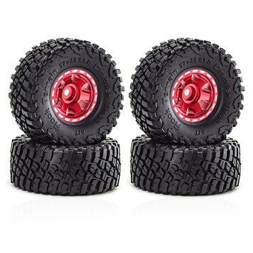 4PCS 1,0 дюйма алюминиевые сплавные колесные диски, гравийные шины, запчасти для моделей автомобилей SCX24 FMS24 TRX4M RC для скалолазания GD-12375-3 фото