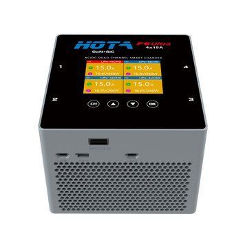 HOTA F6 Ultra 4x250W 1000W 60A 6S AC/DC Дворежимний Чотириканальний Розумний Зарядний Пристрій 2.8 Дюймовий IPS Екран для 1~6S LiHv LiPo/LiFe Lilon 1~16S NiZn NiCd NiMH Розумна Батарея GD-13811-2 фото