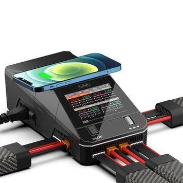 ToolkitRC Q6AC AC 400W DC 1000W 15A &times; 4 Зарядное устройство для аккумулятора с поддержкой беспроводной зарядки для 1-6S LiPo LiHV LiFe Lion LTO 1-16S NiMH 1-10S PB-батареи d6e833388d фото