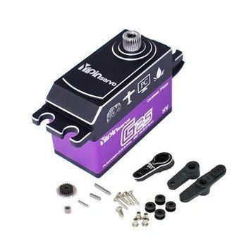 YIPINSERVO G25 25кг 7.4V Высокоскоростной Вольтаж Стальные Шестерни Водонепроницаемый Безъядерный Сервопривод с Низким Профилем для 1/8 1/10 Внедорожников, Ардуино и Робототехнической Промышленности 953e0ec0e5 фото