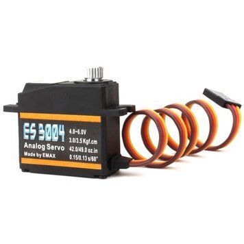 EMAX ES3004 17г 3,5кг 0,13с 23Т Металлическая редукторная аналоговая сервопривод для RC самолета (ES3104 Обновленная версия)) b9f5946123 фото