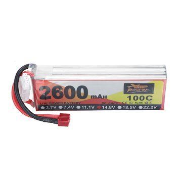 Батарея ZOP Power 14.8В 2600мАг 100С 4S LiPo з роз'ємом T для RC автомобіля GD-13830-1 фото