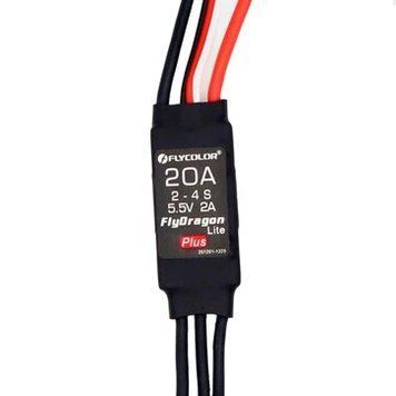 FLYCOLOR FlyDragon Lite Plus 20A 2-3S Двосторонній безщітковий регулятор ESC з BEC 5.5V/2A для літаків з фіксованим крилом RC 126d644ac8 фото