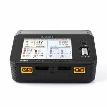 ToolkitRC M6DAC AC 200W DC 700W 15A*2 USB-C 65W QC3.0 двухканальное интеллектуальное зарядное устройство для аккумуляторов Lipo 1-6S с выгрузкой мощностью 65 Вт 13759d8935 фото