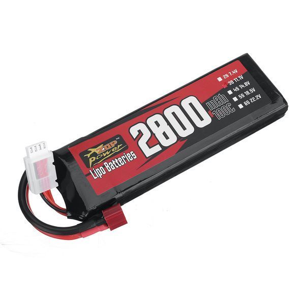 LiPo акумулятор ZOP 11.1В 2800мАг 100C 3S з T-роз'ємом для радіокерованого автомобіля GD-15229 фото