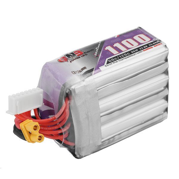 Gaoneng GNB 22.8V 1100mAh 60C 6S LiPo Аккумулятор с XT30/XT60 разъемом для гоночного дрона SpeedyBee Bee35 FPV GD-14919-2 фото
