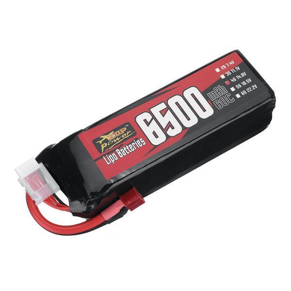 Батарея ZOP Power 14.8V 6500mAh 60C 4S LiPo T Plug для радиоуправляемой машины dae578f3ed фото