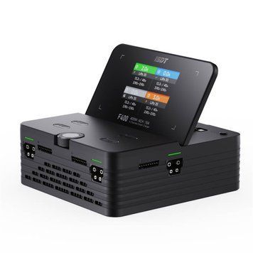 ISDT F400 400W AC 240V 5A / DC 34V 15A XT60 / XT90 4-Channel Smart Charger With 3.4-inch IPS Screen for LiFe Lilon LiPo LiHv ULiHv Pb NiMH/Cd Battery GD-11290-3 фото